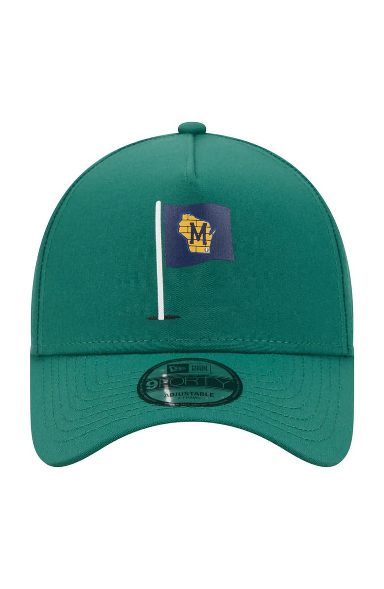 New Era Men's New Era Green Milwaukee Brewers Pin Seeker 9FORTY A-Frame Adjustable Hat, Alternate, color, Green