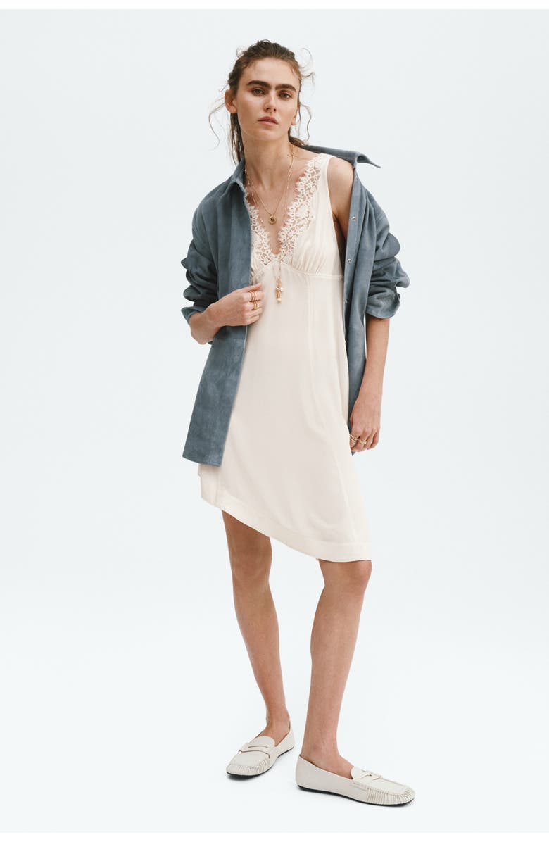 H&M Lace-trimmed Dress, Alternate, color, Cream