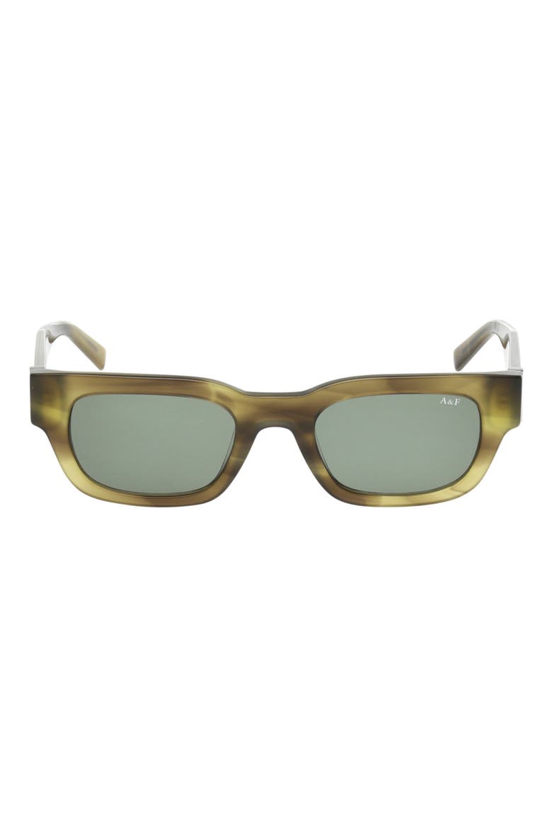 51mm Square Sunglasses, Main, color, GREEN HORN / GREEN