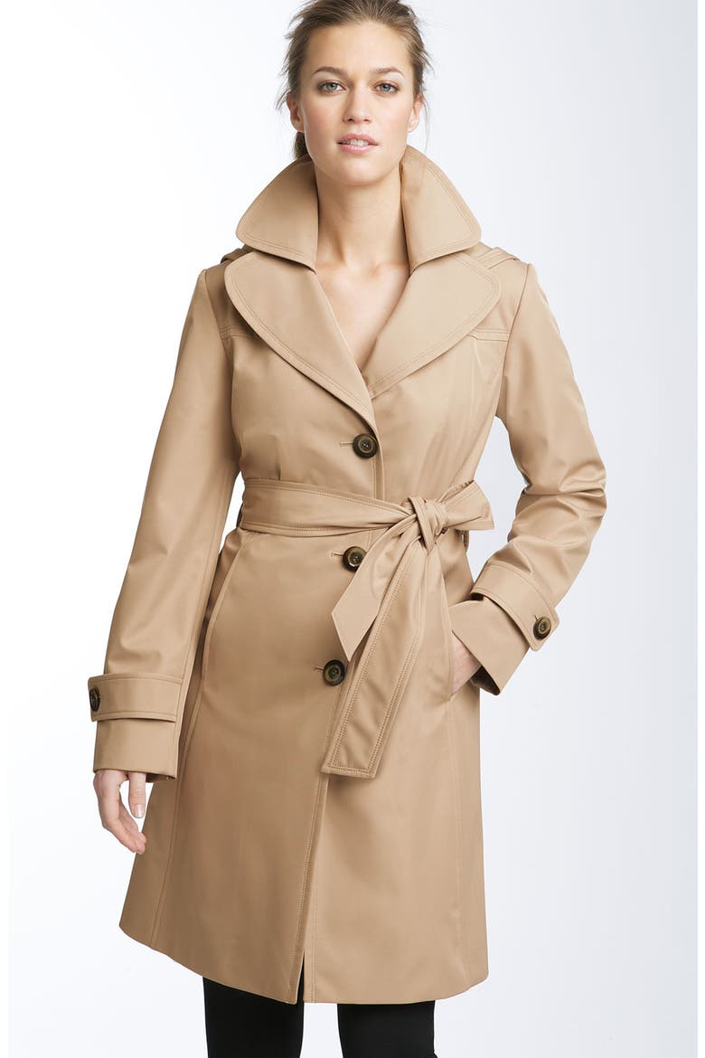 Short Hooded Trench (Nordstrom Exclusive), Main, color, LATTE