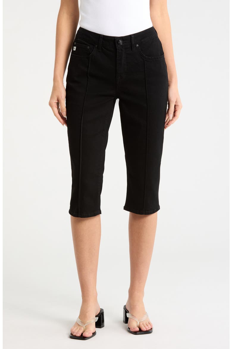 Pintuck Skimmer Jeans, Main, color, BLACK