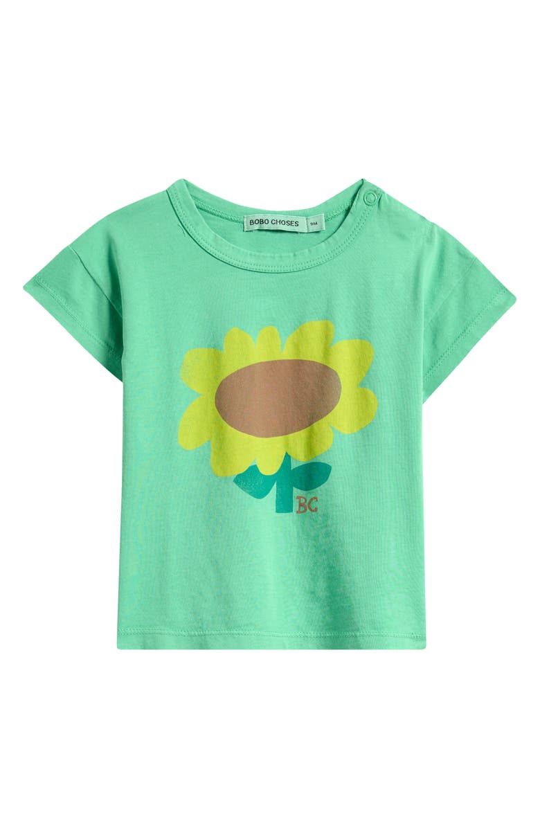 Bobo Choses Sunflower Graphic T-Shirt, Main, color, Light Green