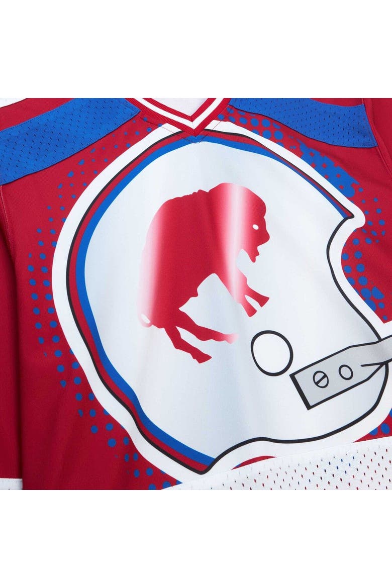 Women's Mitchell & Ness Red Buffalo Bills Big Face 7.0 Long Sleeve Jersey T-Shirt, Alternate, color, Red