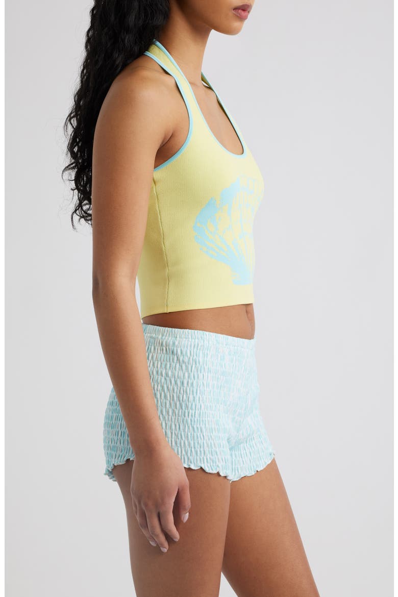 Shell Knit Halter Tank Top, Alternate, color, SUNSHELL