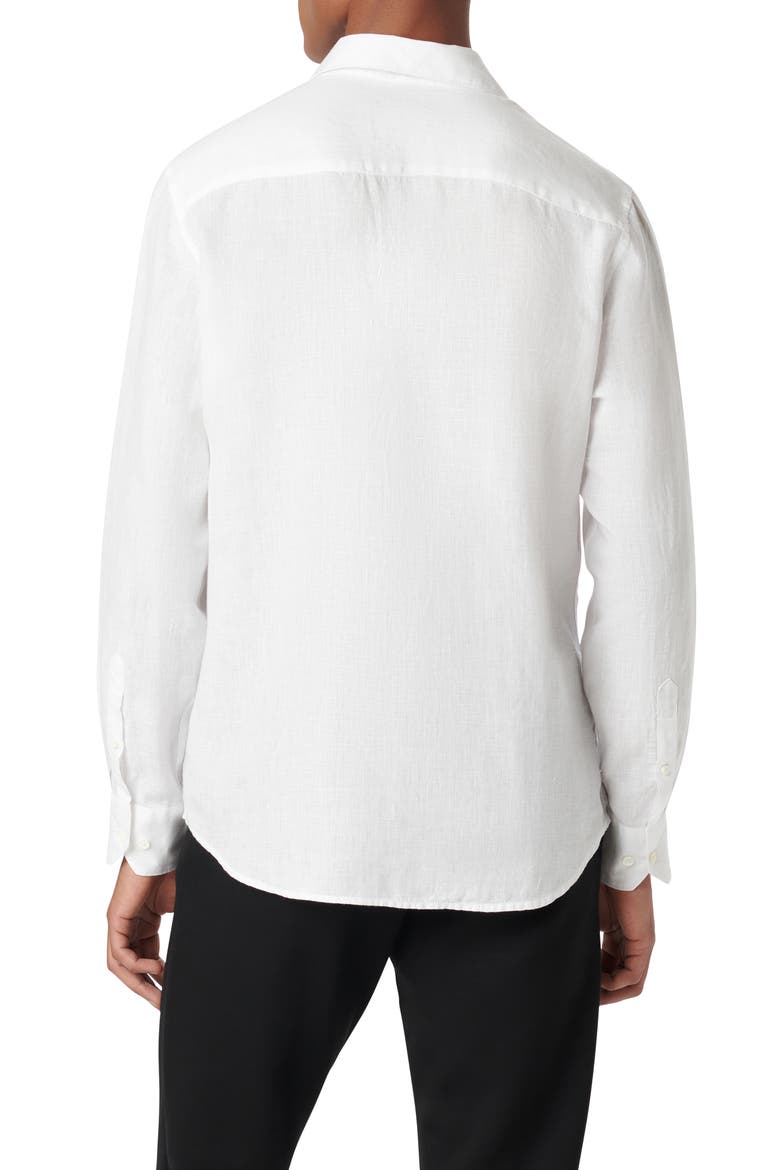 Axel Linen Button-Up Shirt, Alternate, color, WHITE