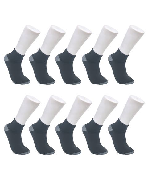 Boys Basic Half Cushion Quarter Sock 10-Pack