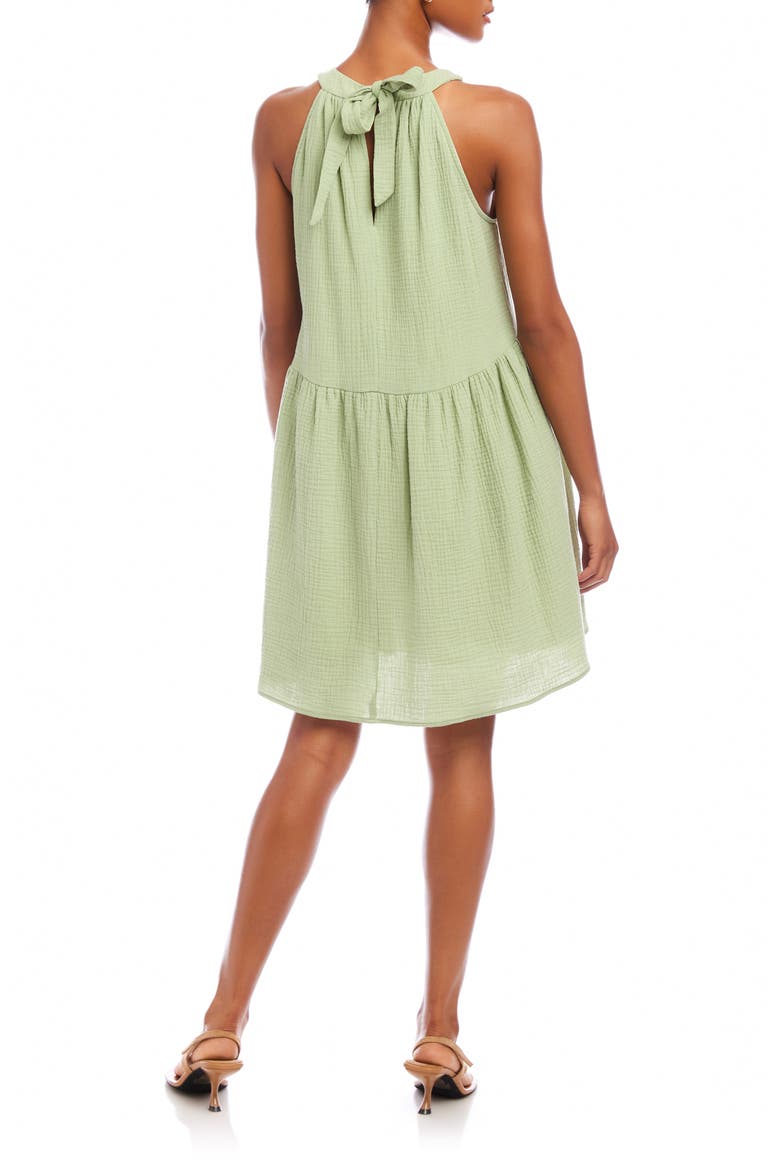 Cianni Tie Neck Dress, Alternate, color, SAGE