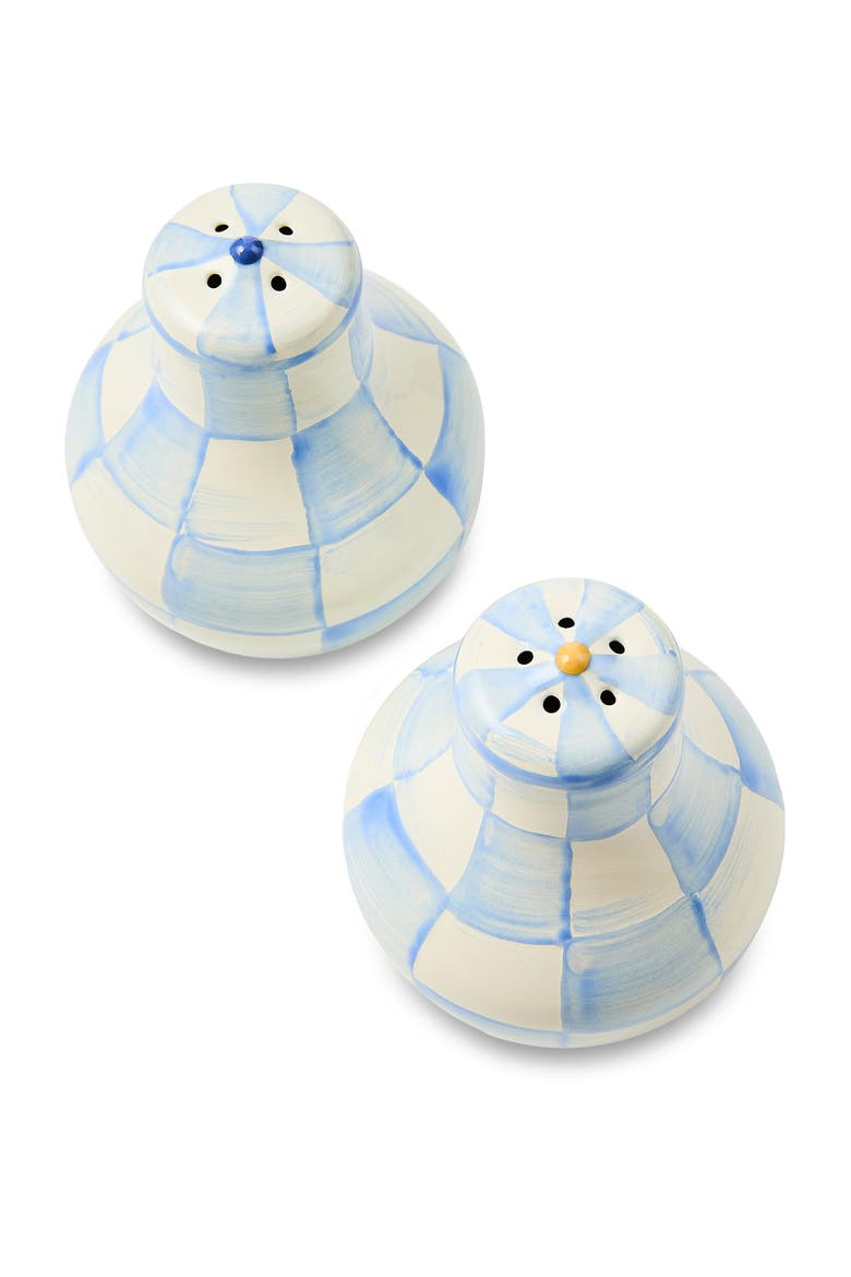 Sky Check Enamel Large Salt & Pepper Shaker Set, Alternate, color, SKY CHECK