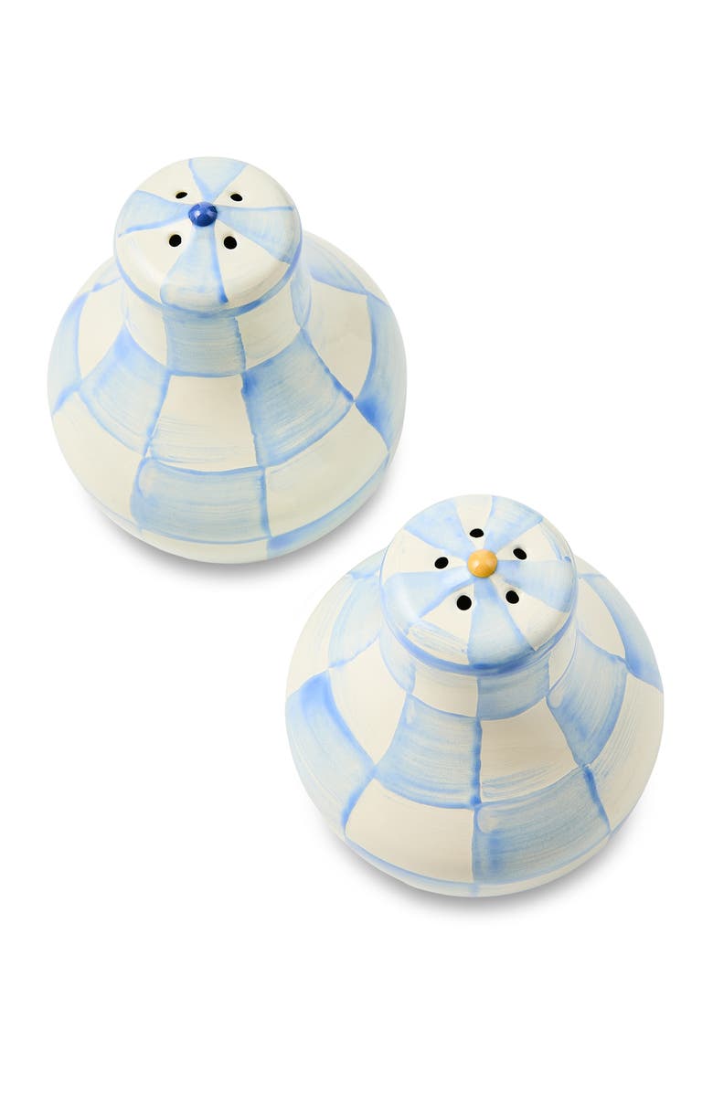 MACKENZIE CHILDS Sky Check Enamel Large Salt & Pepper Shaker Set, Alternate, color, Sky Check