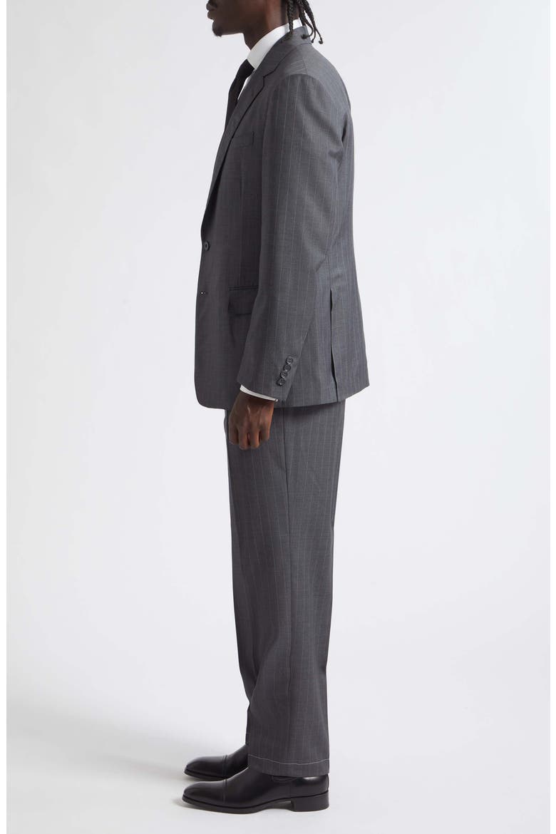 Grey Pinstripe Wool Suit, Alternate, color, GREY