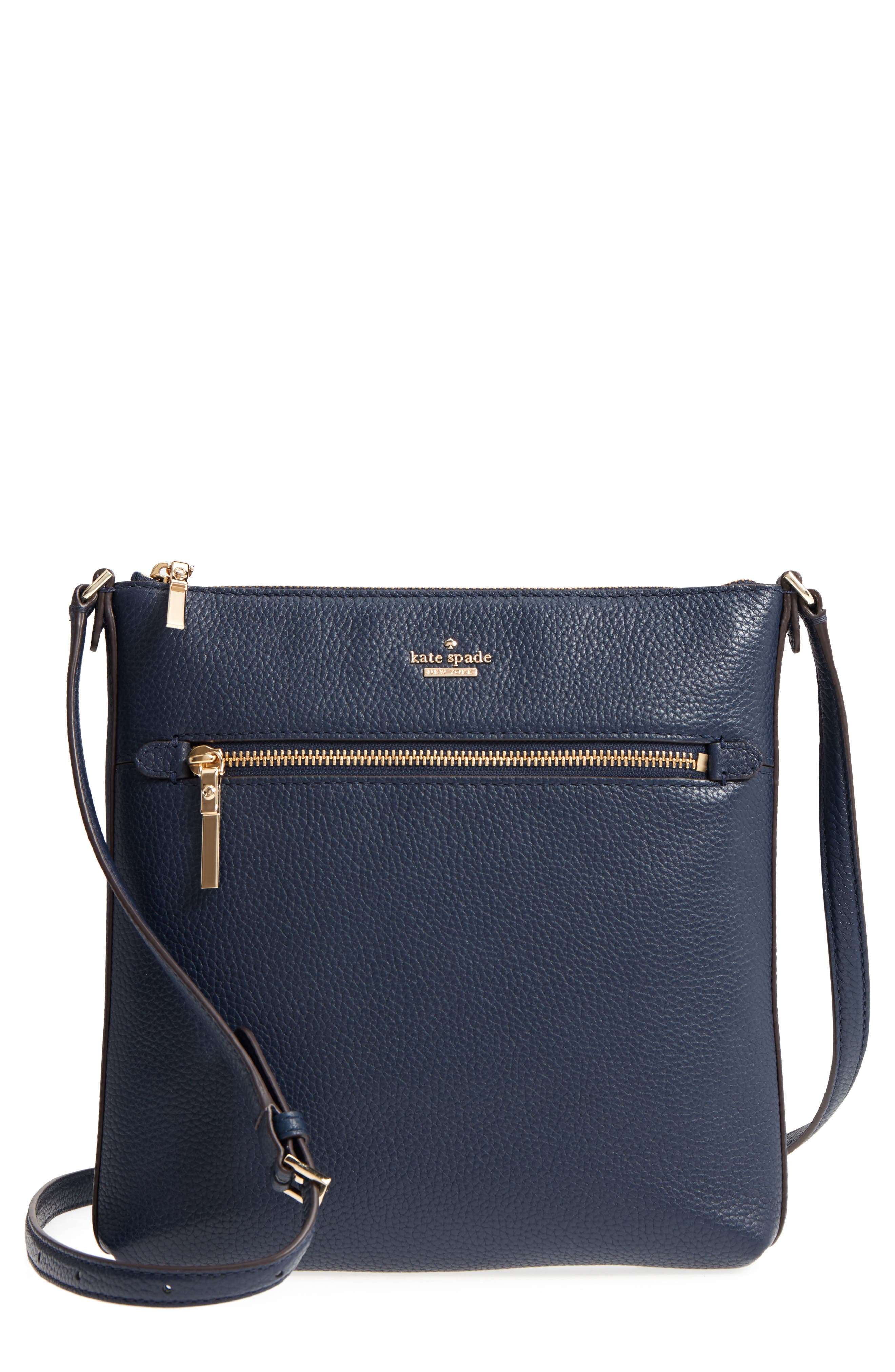 oakwood street - malia leather crossbody bag, Main, color, BLAZER BLUE