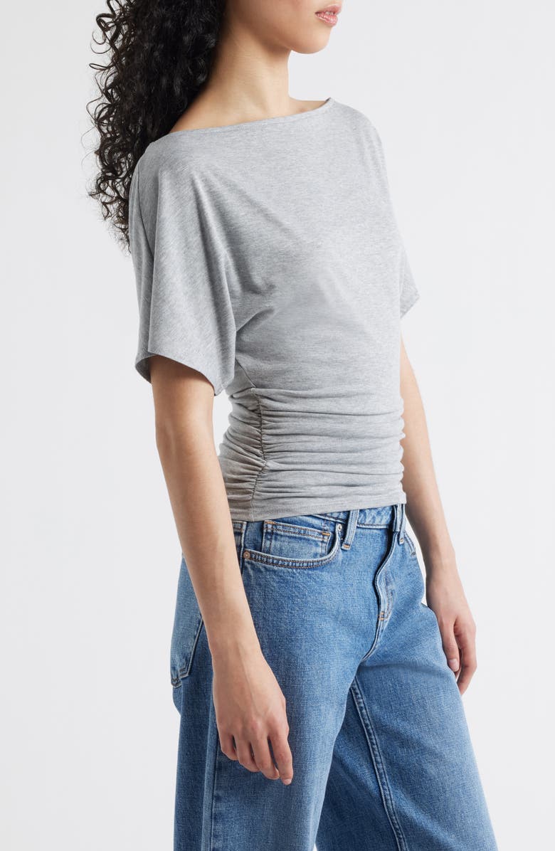 BDG Urban Outfitters Ruched Boat Neck Top, Alternate, color, Grey