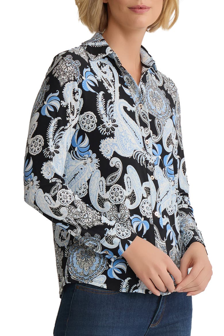 Paisley Button-Up Shirt, Alternate, color, JONES BLACK MULTI