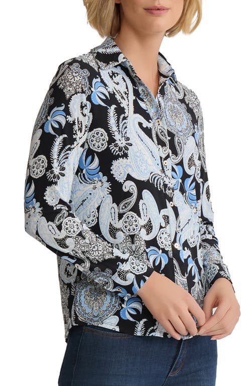 Jones New York Paisley Button-up Shirt In Pink