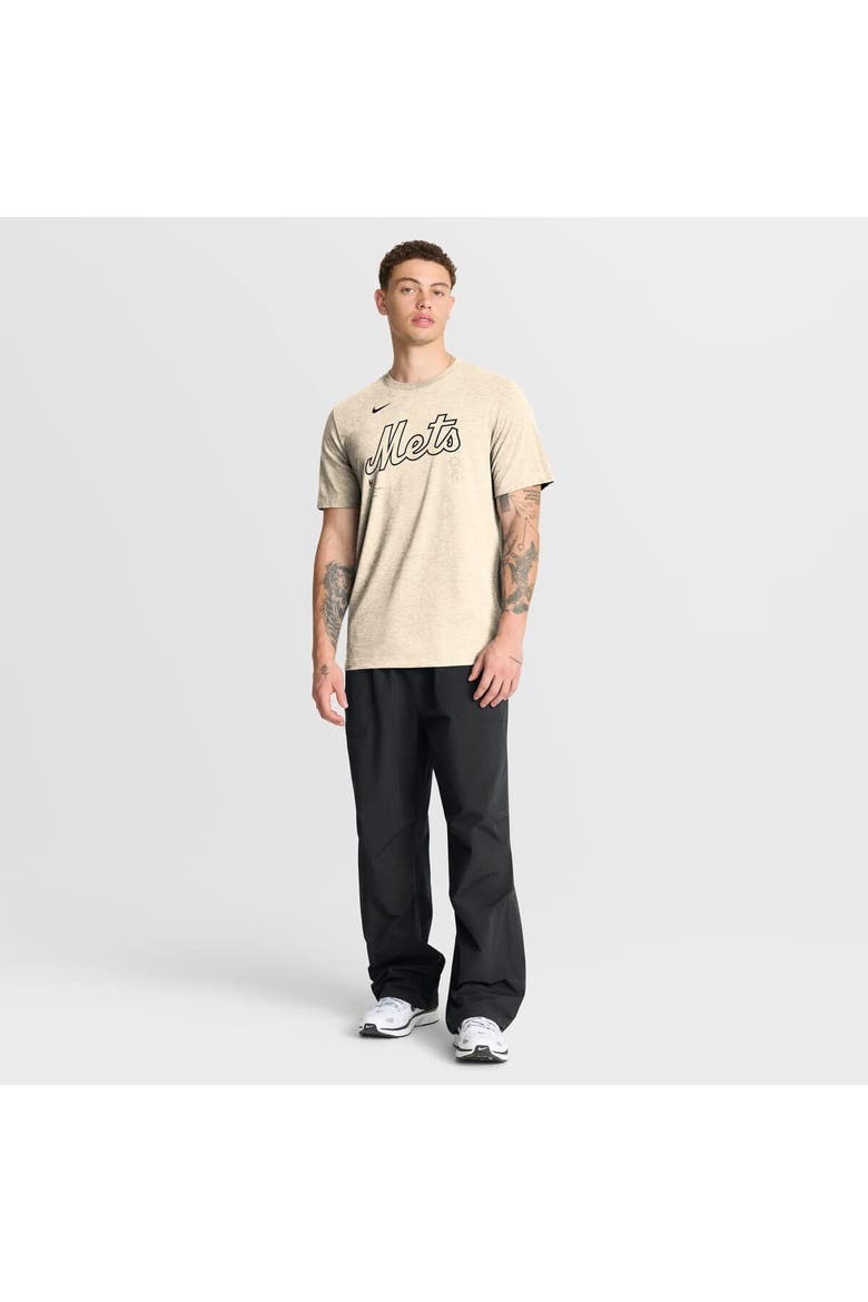 Men's Nike Natural New York Mets Wordmark Tri-Blend T-Shirt, Alternate, color, Natural