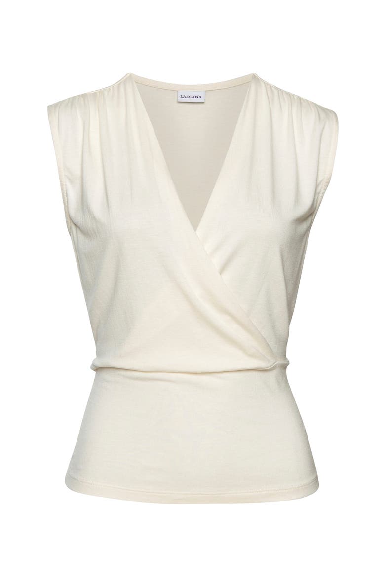 Wrap Look Top, Alternate, color, Vanilla