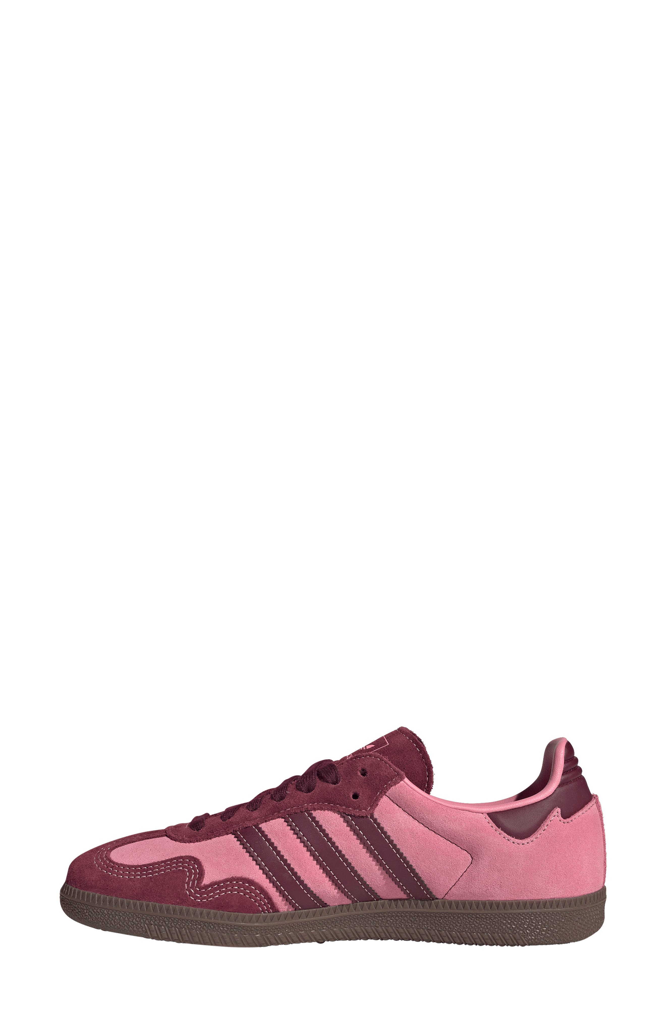 adidas Samba OG Sneaker, Alternate, color, Pink Spark/ Shadow Red/ Gum5