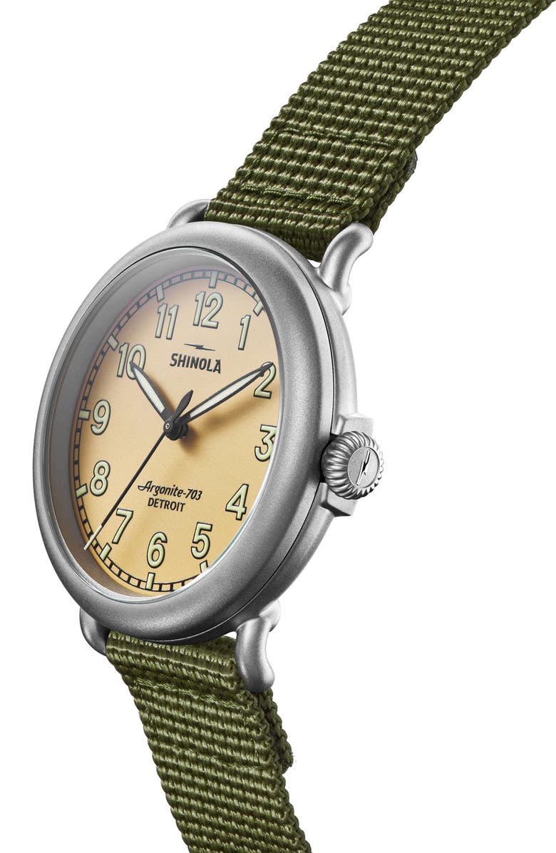 Shinola Runwell Field Nylon Strap Watch, 41mm, Alternate, color,