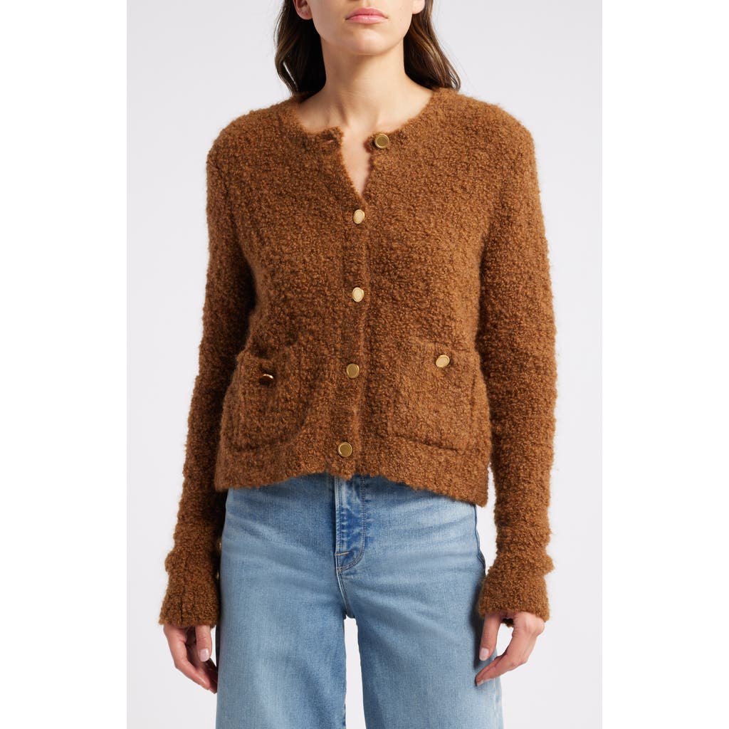 Frame Patch Pocket Cardigan In Camel In Camel