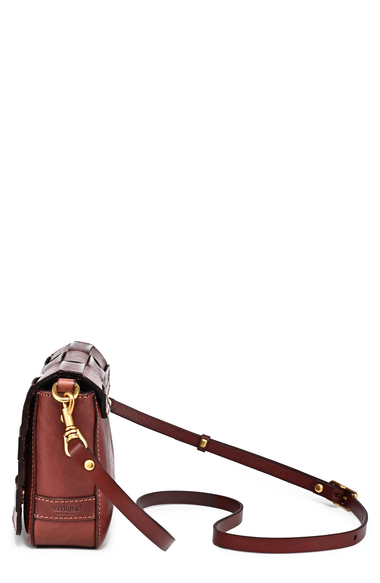 Lupi Woven Leather Crossbody Bag, Alternate, color, BROWN