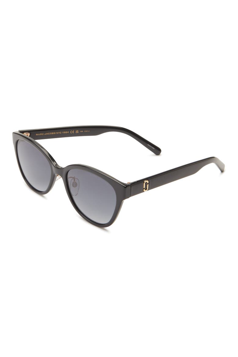 55mm Gradient Cat Eye Sunglasses, Alternate, color, BLACK