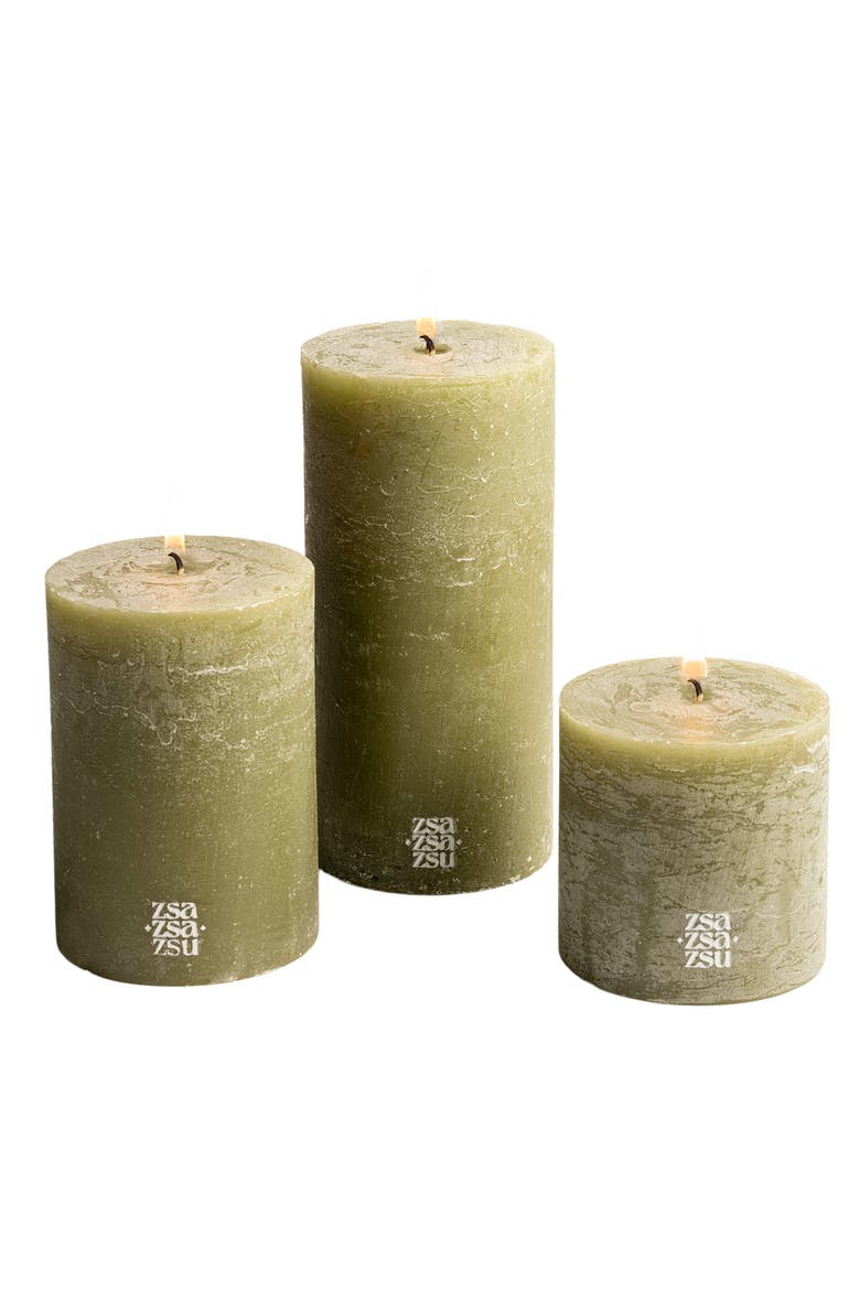 Deurne Pillar Candle 7 In, Alternate, color, Green