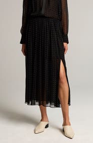Vince Heat Set Dot Sheer Midi Skirt