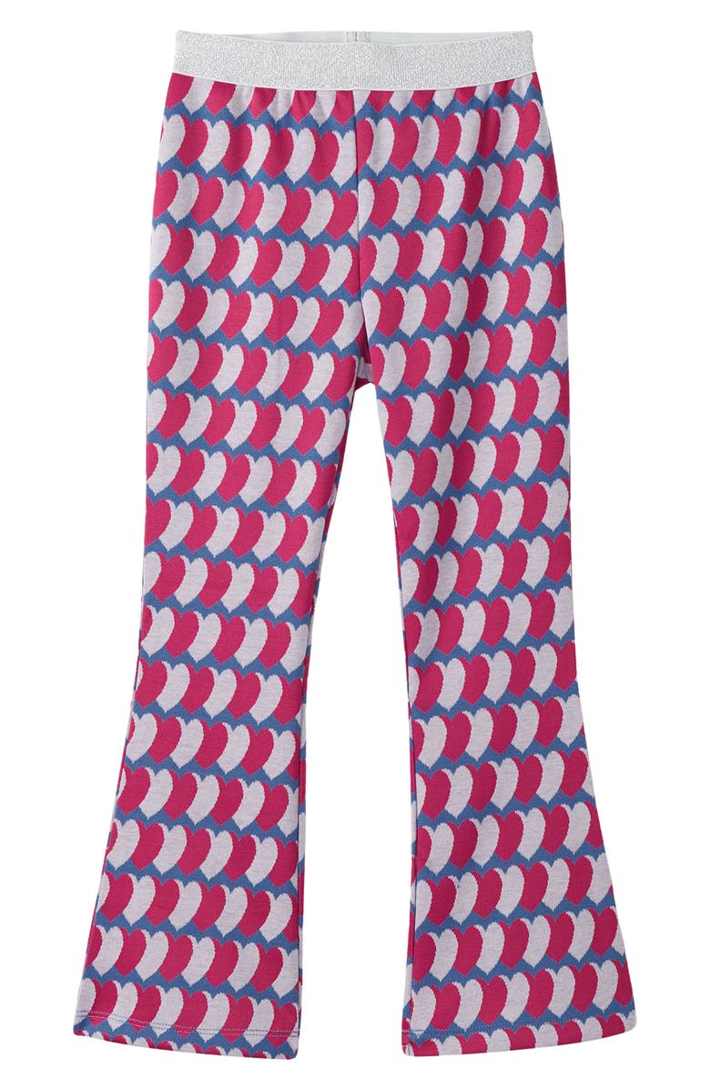 Hatley Kids' Graphic Hearts Flare Pants, Main, color, Pink