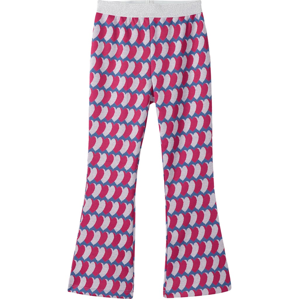 Hatley Kids' Graphic Hearts Flare Pants In Pink