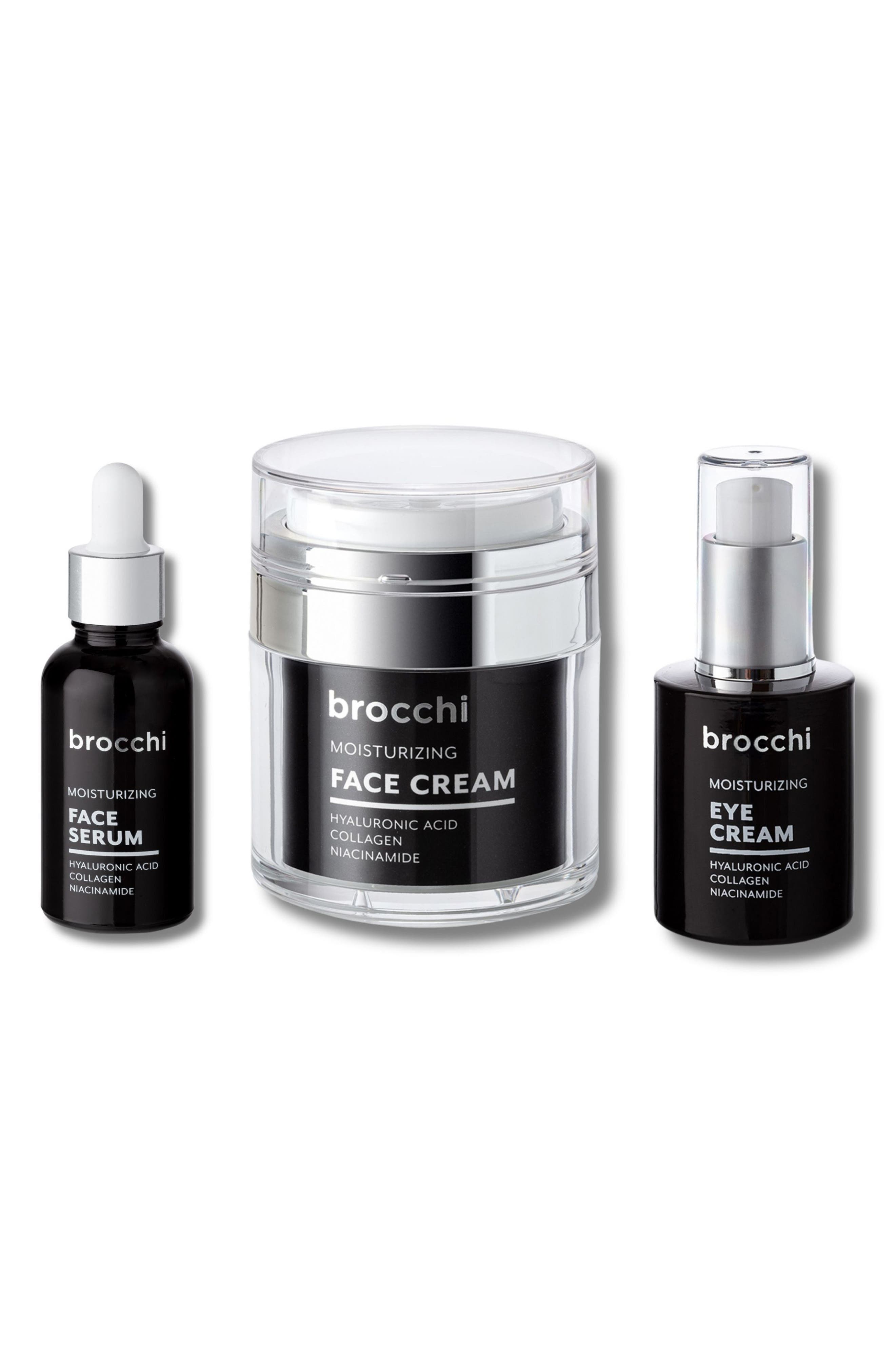 BROCCHI Hyaluronic Acid Face Cream, Serum & Eye Cream Set