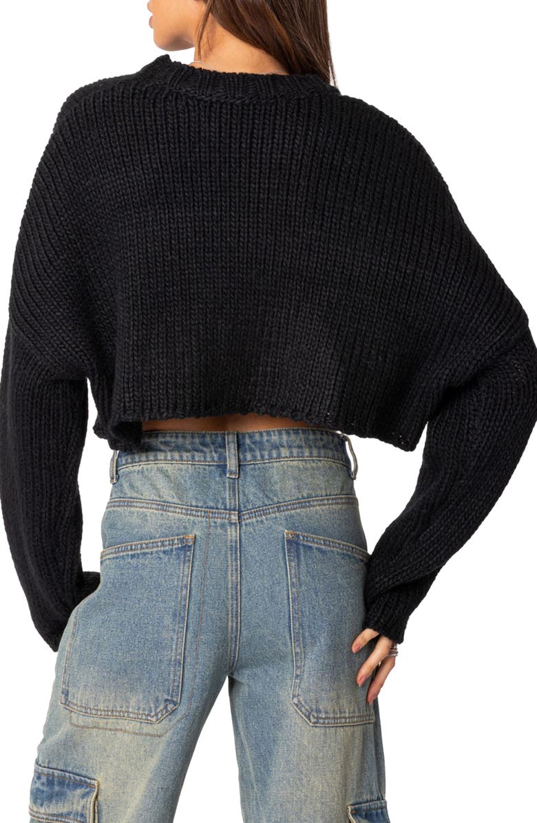 EDIKTED Mega Star Crop Sweater, Alternate, color, 