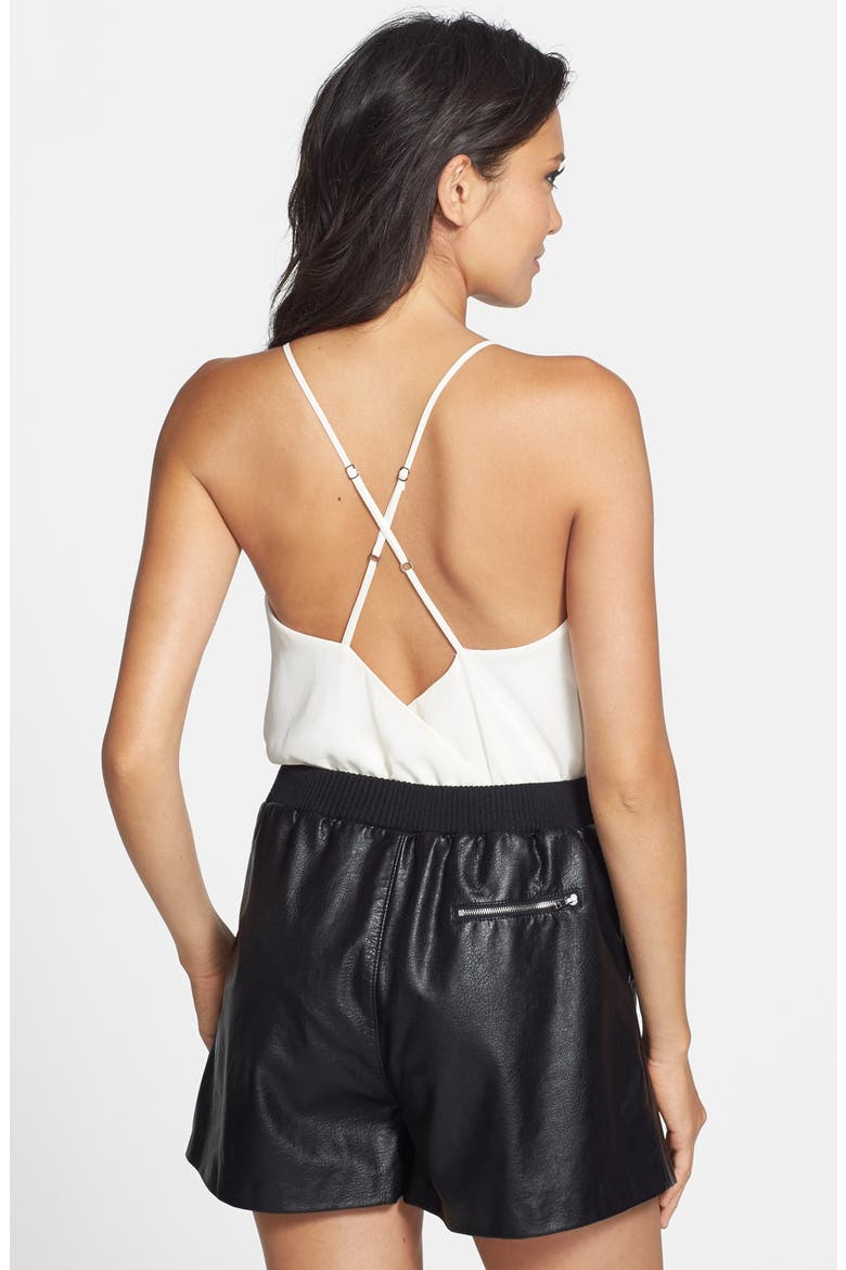 ASTR Faux Wrap Bodysuit, Alternate, color, IVORY