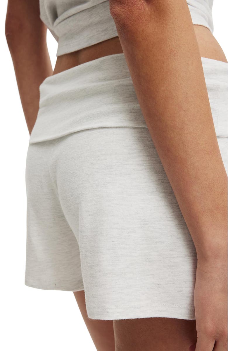 COTTON ON BODY Women's Dreamy Soft Roll Waist Short, Alternate, color, Light Grey Marle