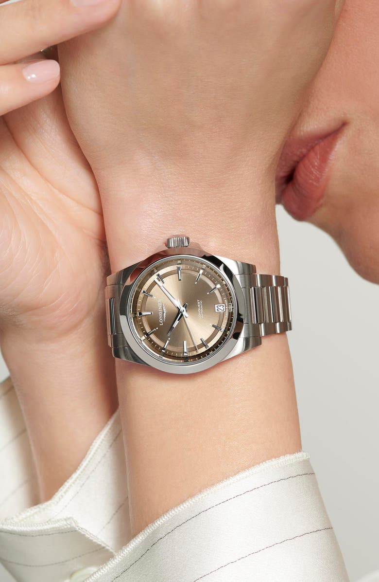 Longines Conquest Automatic Bracelet Watch, 34mm, Alternate, color, Champagne