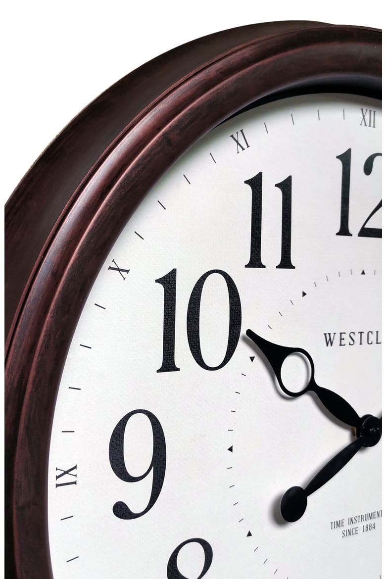 20-Inch Woodgrain Wall Clock, Alternate, color, BROWN