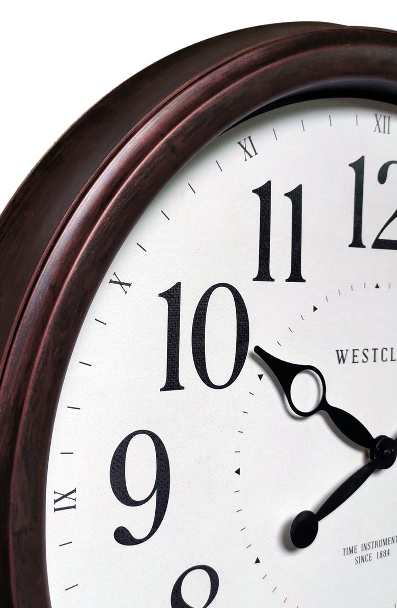 Westclox 20-Inch Woodgrain Wall Clock, Alternate, color, Brown