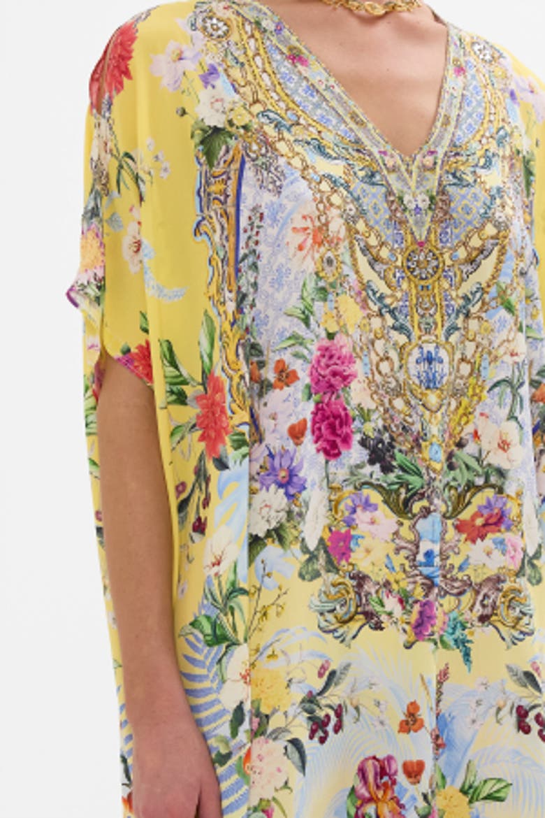 Slim Fit Kaftan With Split Flor Fantastica, Alternate, color, Flor Fantastica