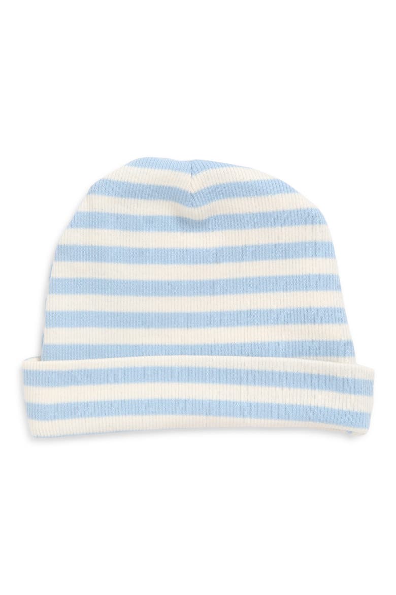Stripe Rib Beanie, Main, color, BLUE STRIPED