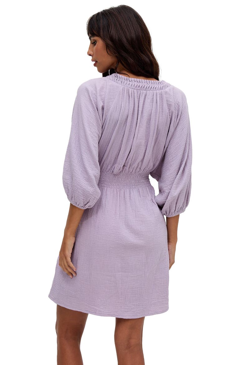 Soipoi Ruched V-Neck Midi Dress, Alternate, color, Light Purple