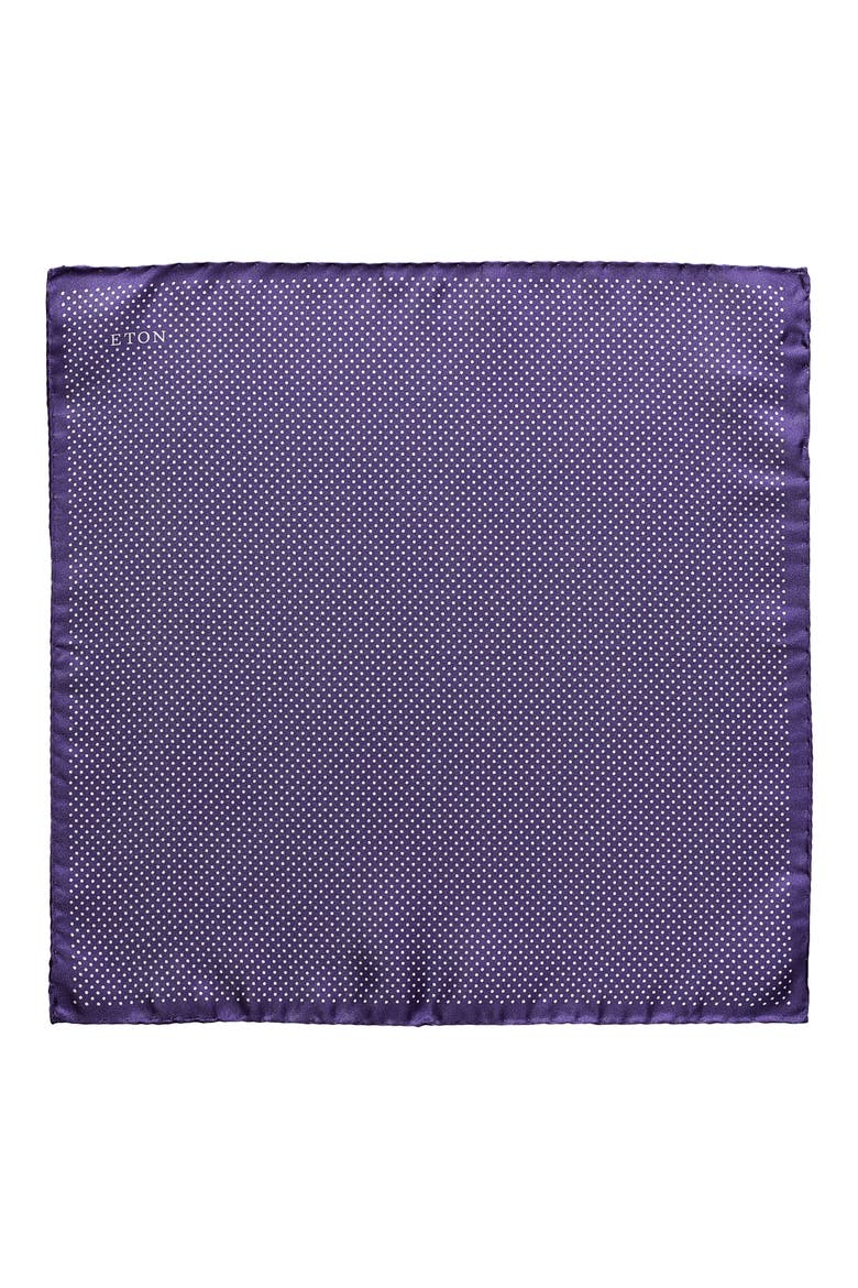 Dot Silk Pocket Square, Alternate, color, PURPLE