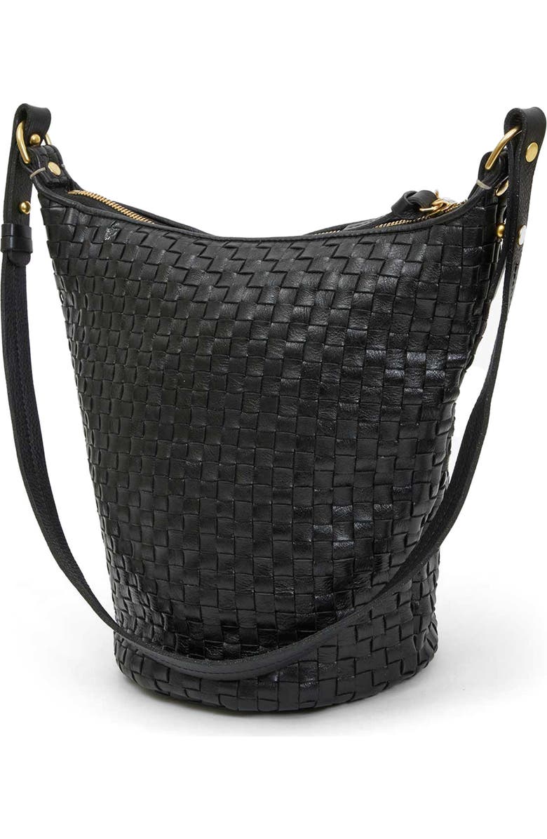 Clare V. Petite Jeanne Woven Leather Shoulder Bag, Alternate, color,