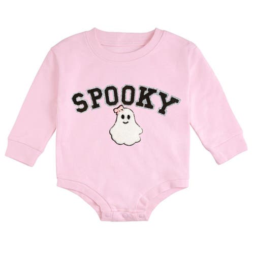 Sweet Wink Babies'  Spooky Patch Halloween Long Sleeve Romper In Pink