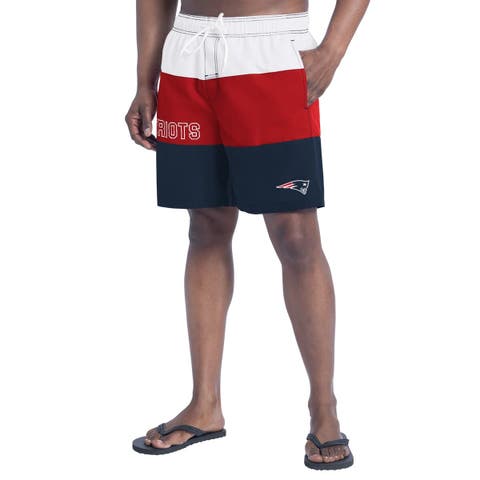 Men's G-III Sports by Carl Banks  Navy/Red New England Patriots Sunrise Volley Swim Shorts