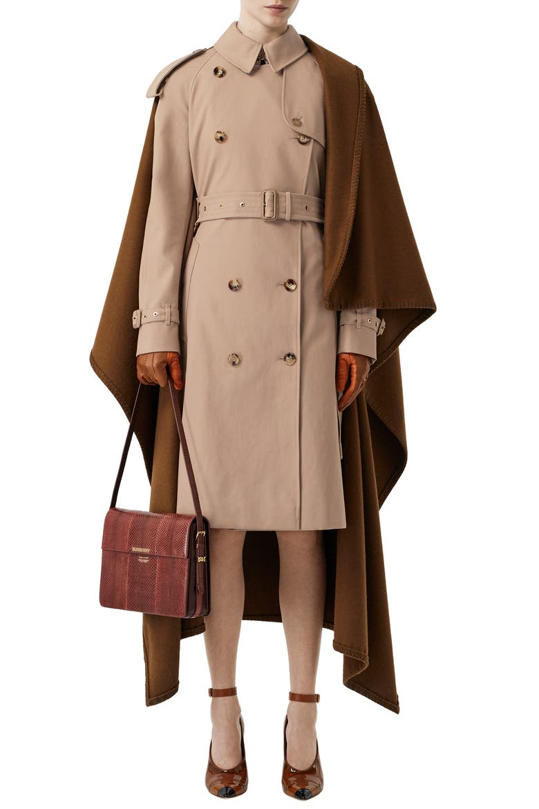 Trench Coat with Attached Cashmere Blanket, Alternate, color, CAMEL