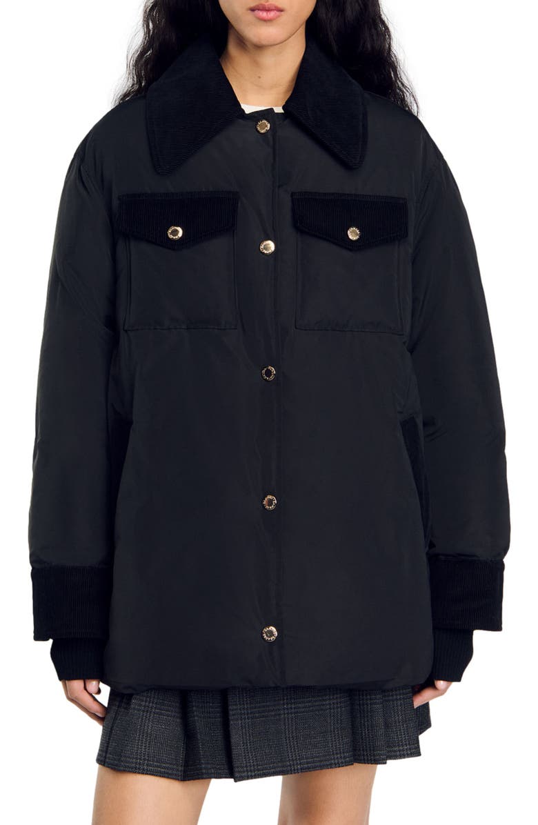 SANDRO Short puffer jacket, Alternate, color, 