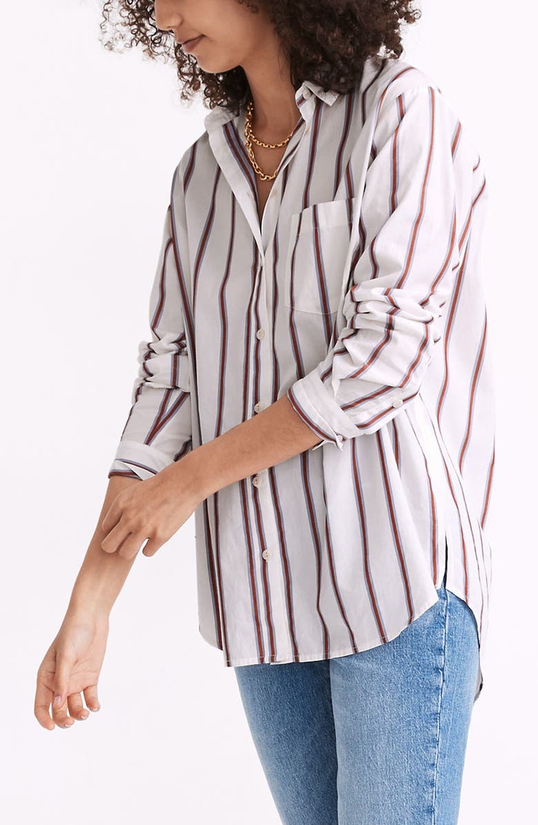 Madewell Odessa Stripe Oversize Ex-Boyfriend Shirt, Alternate, color, 