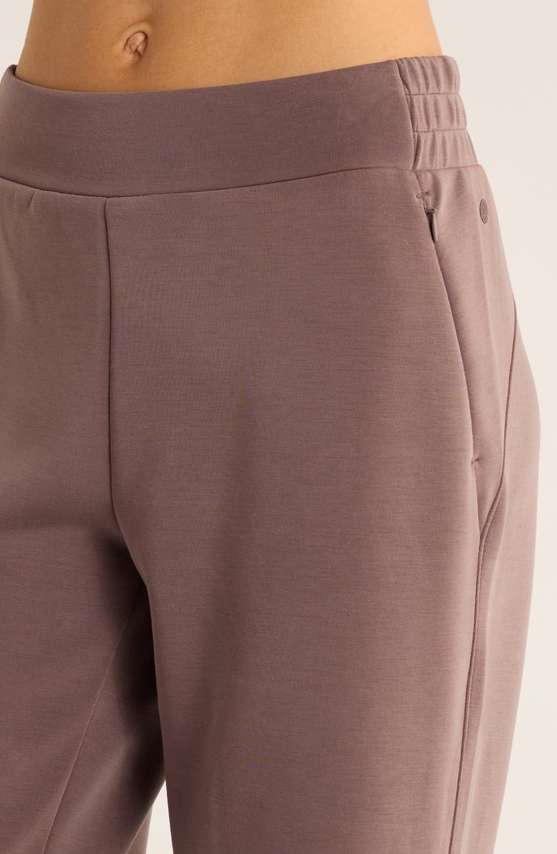 Zella Cozy Scuba Knit High Waist Straight Leg Pants, Alternate, color, Grey Plum