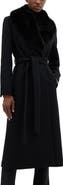 MANGO Wool Blend Coat with Removable Faux Fur Collar