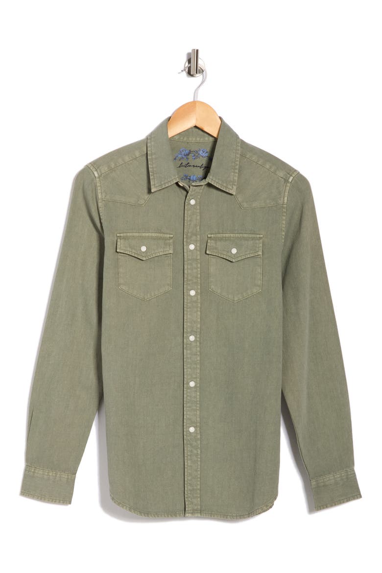 Denim Western Button-Up Shirt, Alternate, color, LAUREL WREATH