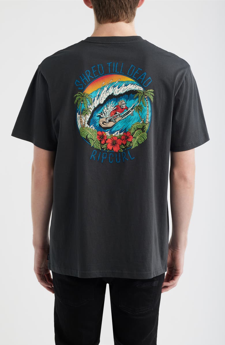 Rip Curl Shred Til Dead Cotton Graphic T-Shirt, Alternate, color, Washed Black